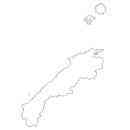 島根県の無料イラスト素材 県境記載のみの白地図