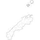 島根県の無料イラスト素材 県境と市町村境表示の白地図