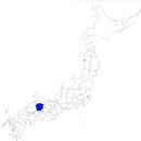 岡山県の無料イラスト素材 日本国内における位置表示（青）