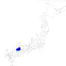 広島県の無料イラスト素材 日本国内における位置表示（青）