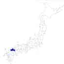 山口県の無料イラスト素材 日本国内における位置表示（青）