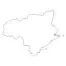 徳島県の無料イラスト素材 県境記載のみの白地図