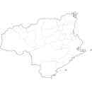 徳島県の無料イラスト素材 県境と市町村境表示の白地図