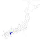愛媛県の無料イラスト素材 日本国内における位置表示（青）