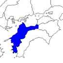 愛媛県の無料イラスト素材 東北地方における位置表示（青）