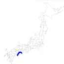 高知県の無料イラスト素材 日本国内における位置表示（青）