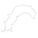 高知県の無料イラスト素材 県境記載のみの白地図