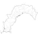 高知県の無料イラスト素材 県境と市町村境表示の白地図