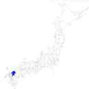 福岡県の無料イラスト素材 日本国内における位置表示（青）