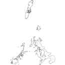 長崎県の無料イラスト素材 県境と市町村境表示の白地図