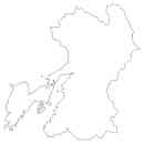 熊本県の無料イラスト素材 県境記載のみの白地図