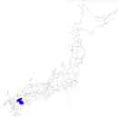 大分県の無料イラスト素材 日本国内における位置表示（青）