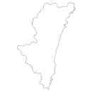 宮崎県の無料イラスト素材 県境記載のみの白地図