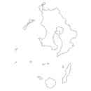 鹿児島県の無料イラスト素材 県境記載のみの白地図