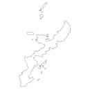 沖縄県の無料イラスト素材 県境記載のみの白地図