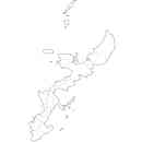 沖縄県の無料イラスト素材 県境と市町村境表示の白地図